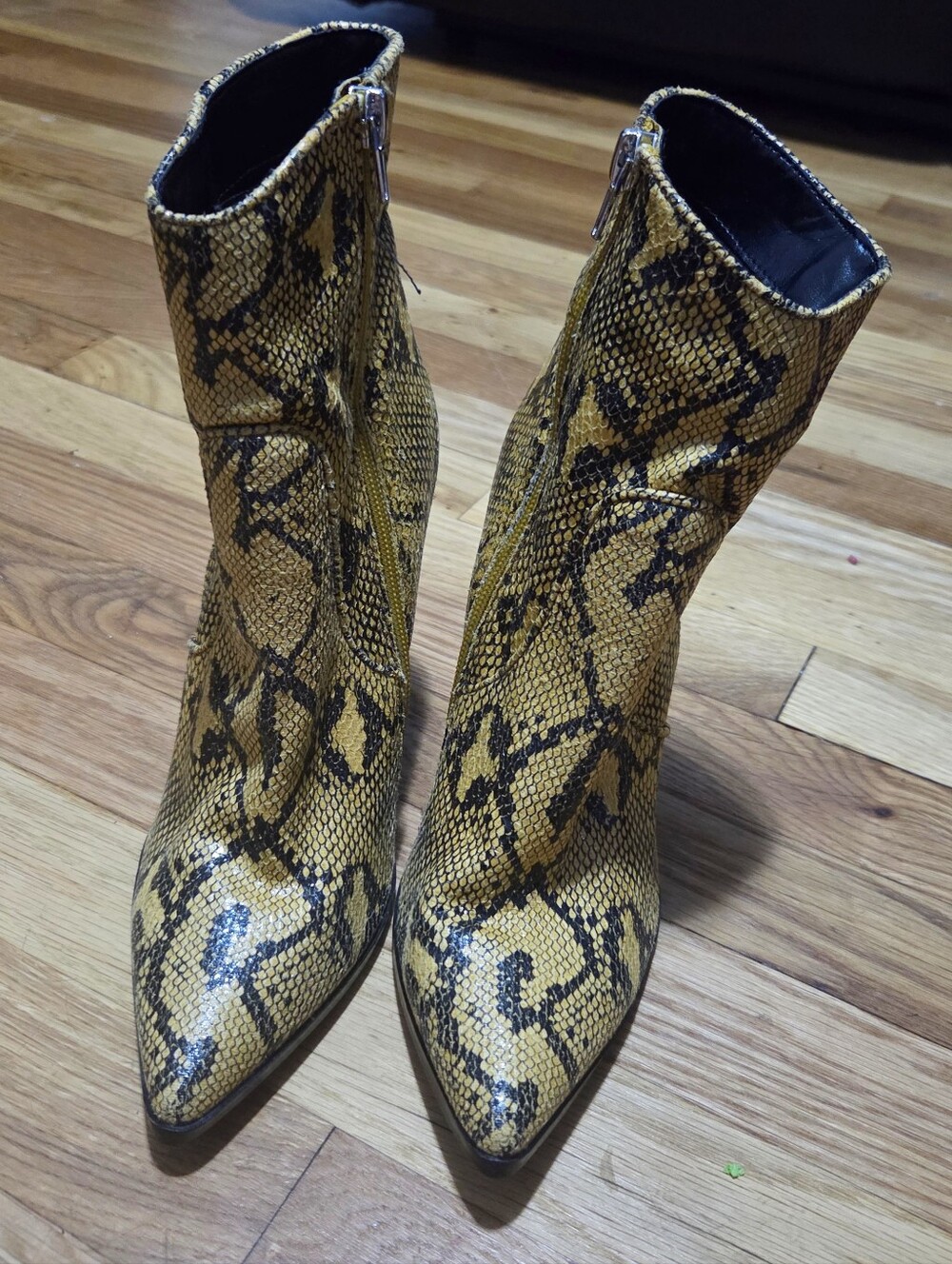 Steve Madden Julianna Pointed Toe Embossed Block Heel Booties